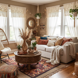 Boho style virtual staging preview